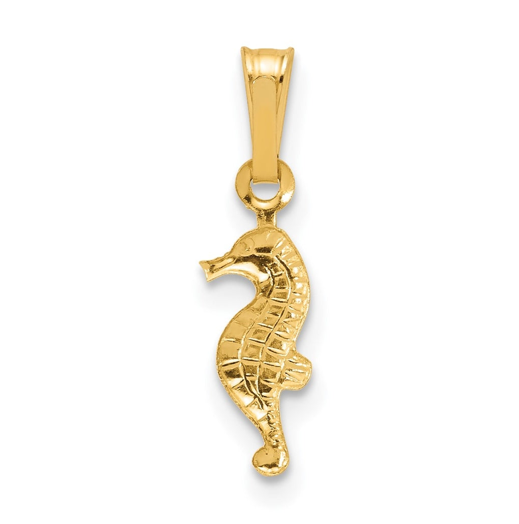 1/20 14K Gold Filled Textured Seahorse Pendant