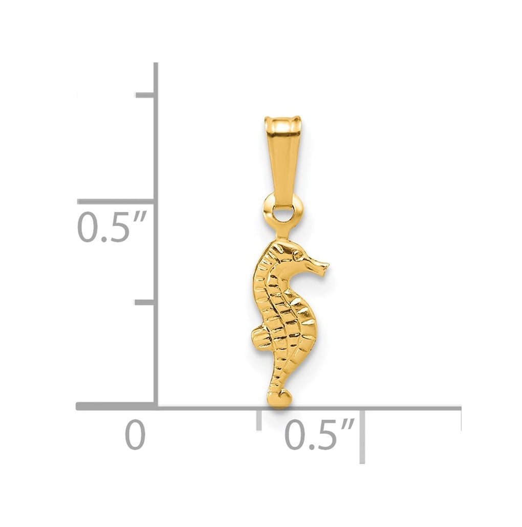 1/20 14K Gold Filled Textured Seahorse Pendant