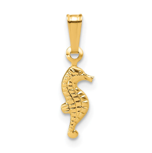 1/20 14K Gold Filled Textured Seahorse Pendant