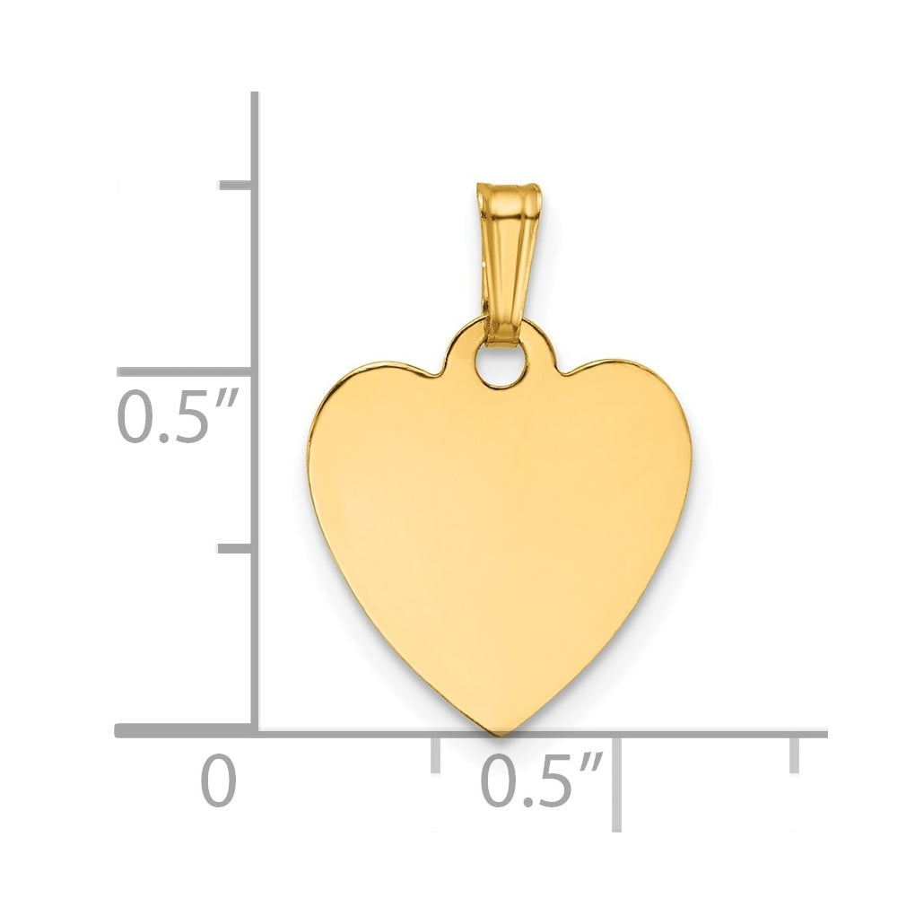 1/20 14K Gold Filled 13 x 14mm 0.3mm Thick Heart Disc Pendant
