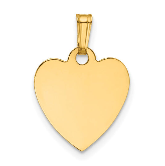 1/20 14K Gold Filled 13 x 14mm 0.3mm Thick Heart Disc Pendant
