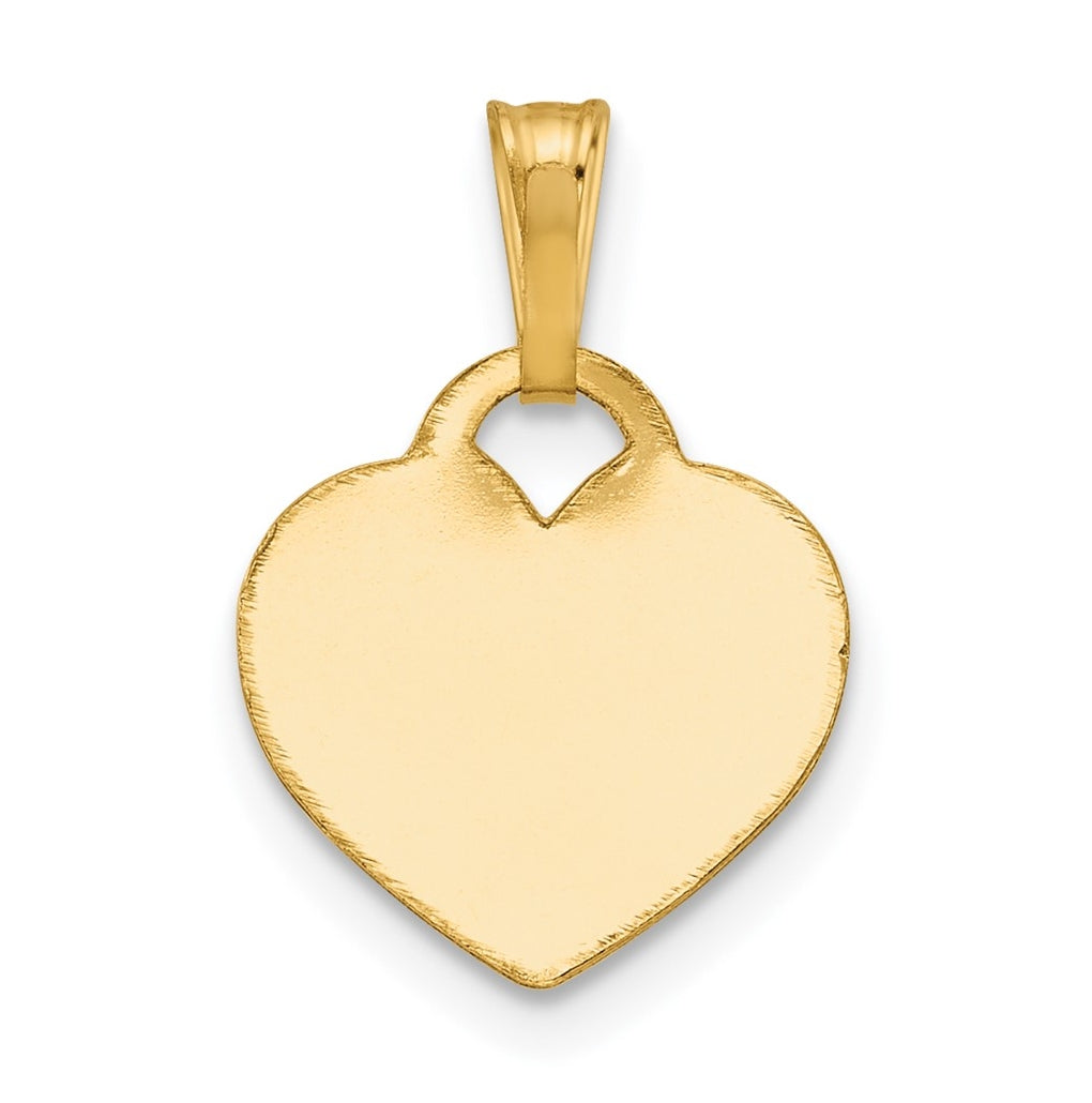 1/20 14K Gold Filled 12.5 x 12mm 0.5mm Thick Heart Disc Pendant