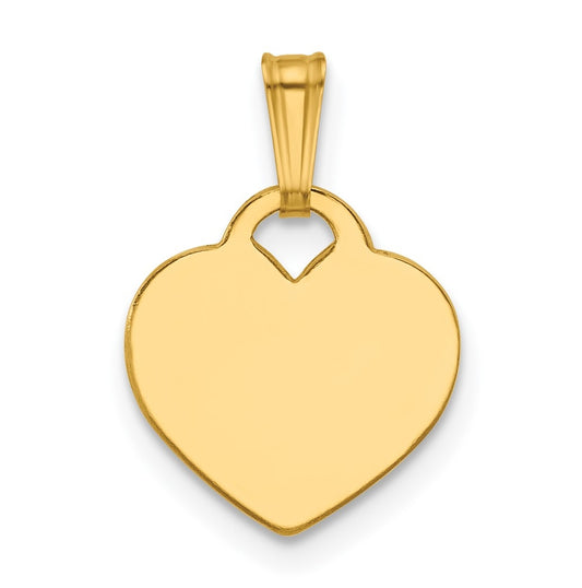 1/20 14K Gold Filled 12.5 x 12mm 0.5mm Thick Heart Disc Pendant
