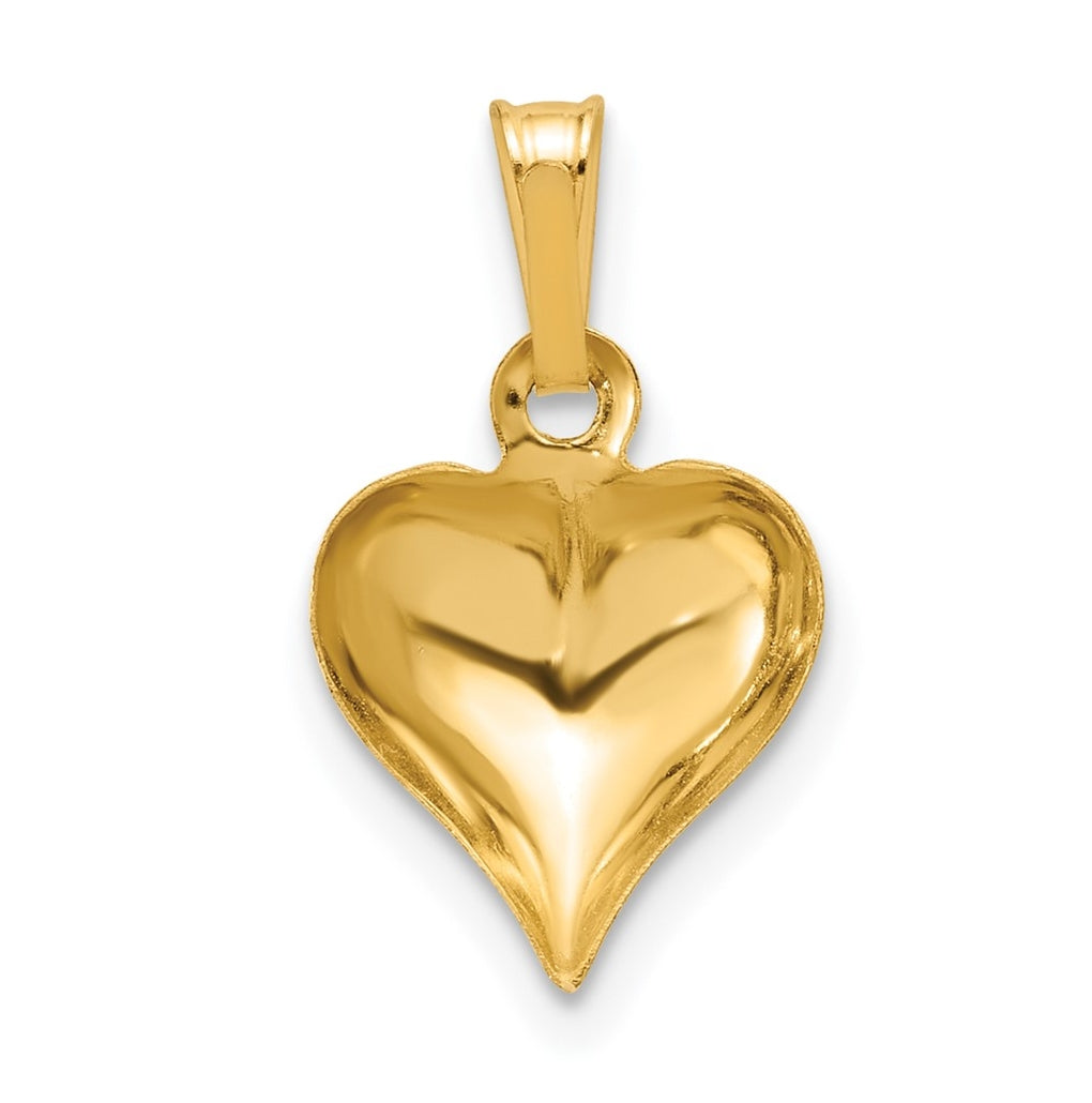 1/20 14K Gold Filled 10mm Domed Heart Pendant