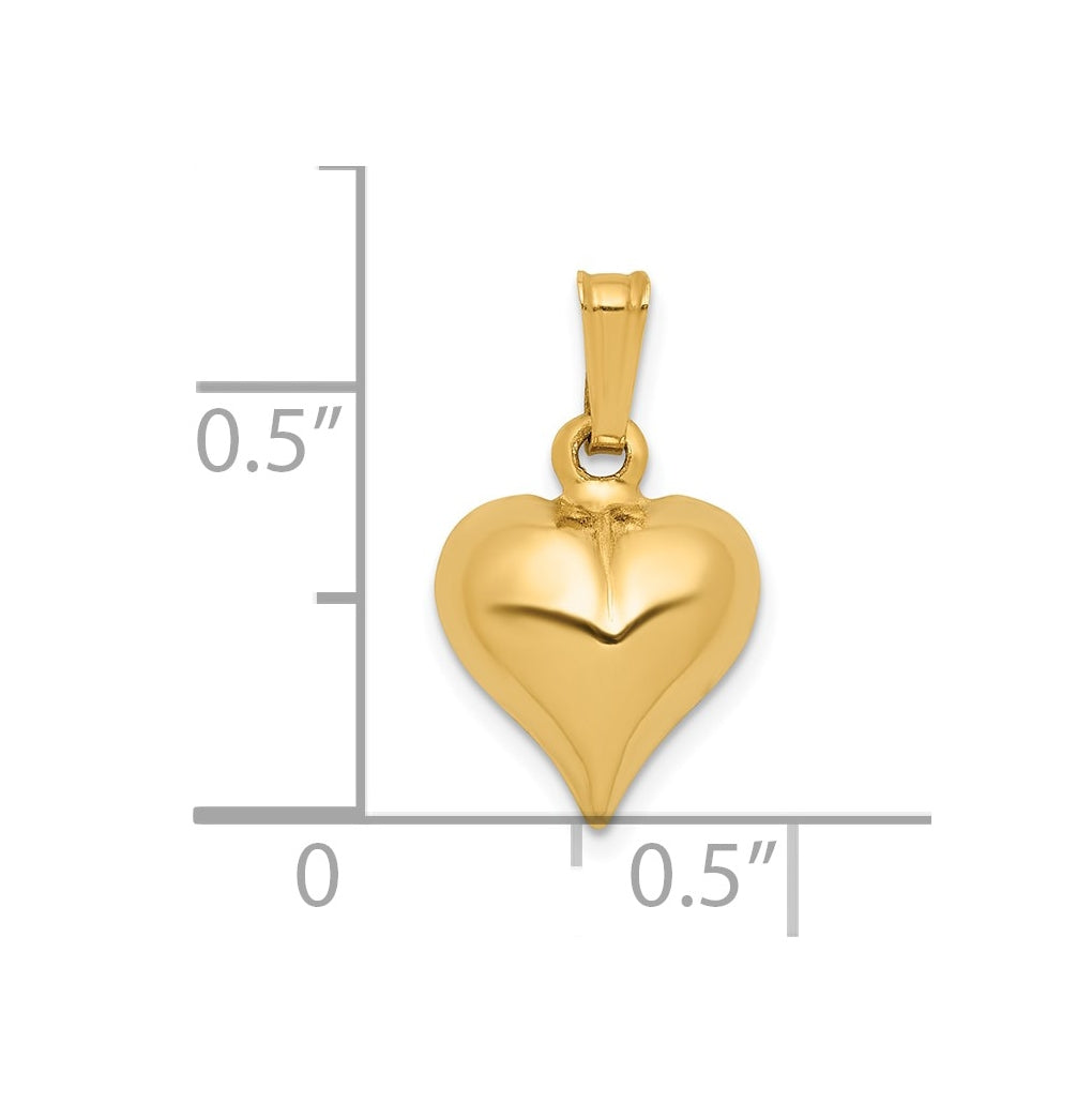1/20 14K Gold Filled 10mm Domed Heart Pendant