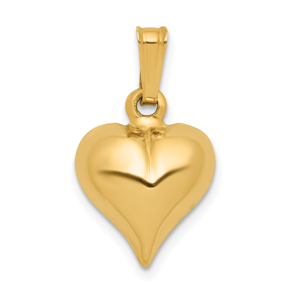 1/20 14K Gold Filled 10mm Domed Heart Pendant
