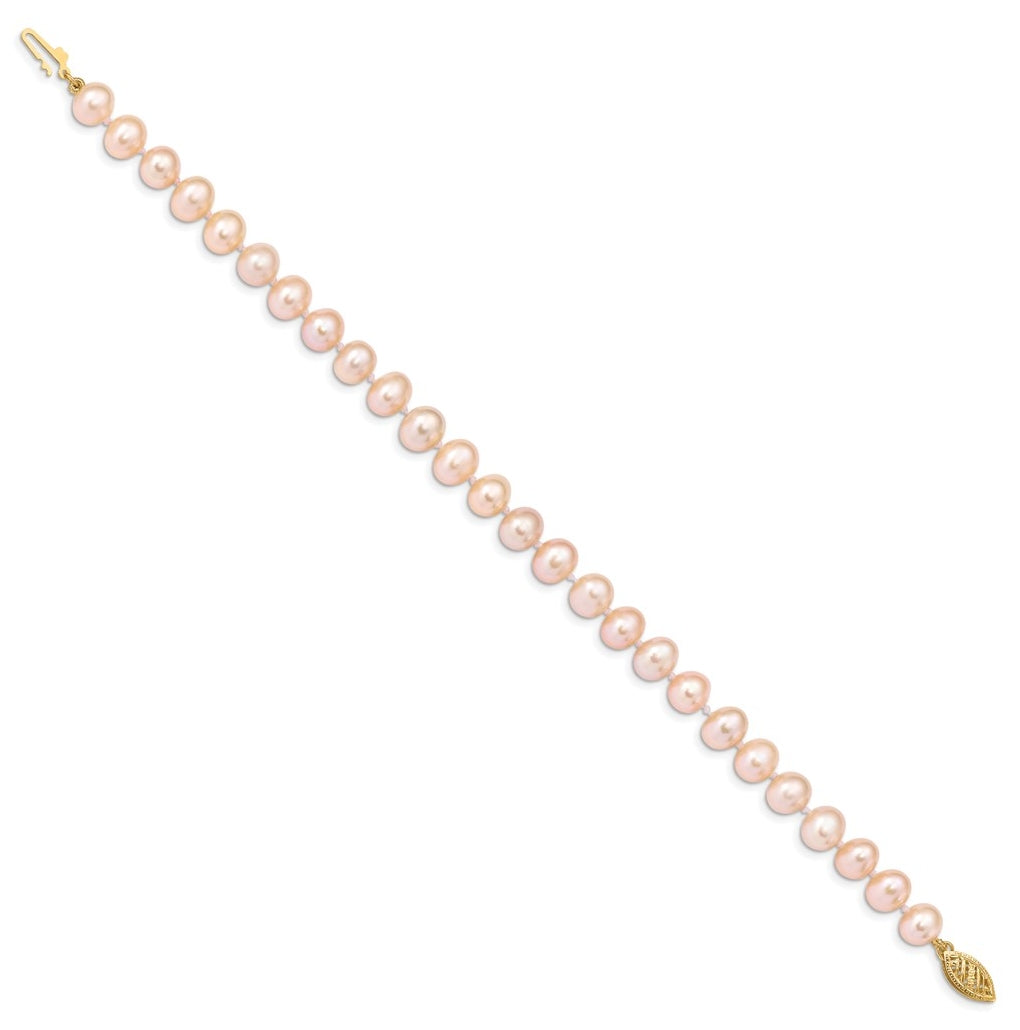 1/20 14K Gold Filled NearRound Freshwater Cultured Pearl Bracelet