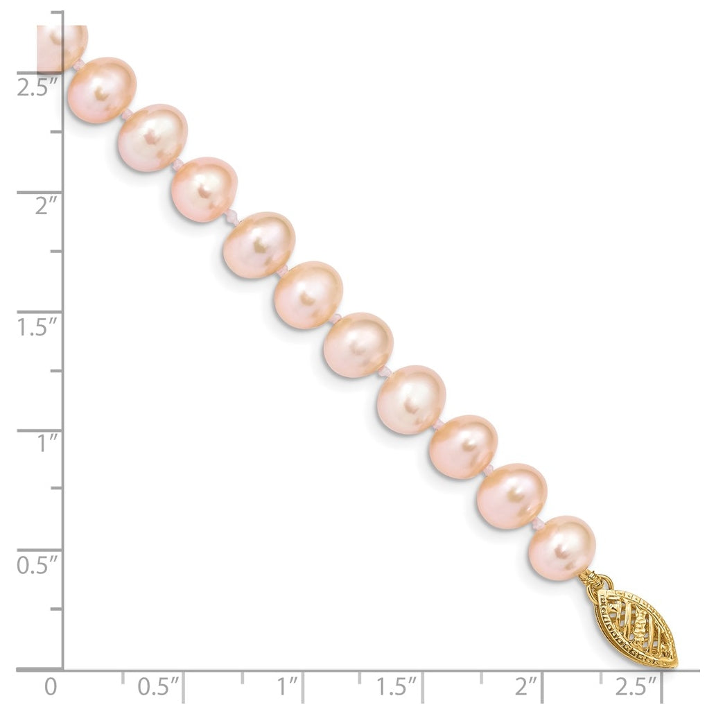 1/20 14K Gold Filled NearRound Freshwater Cultured Pearl Bracelet