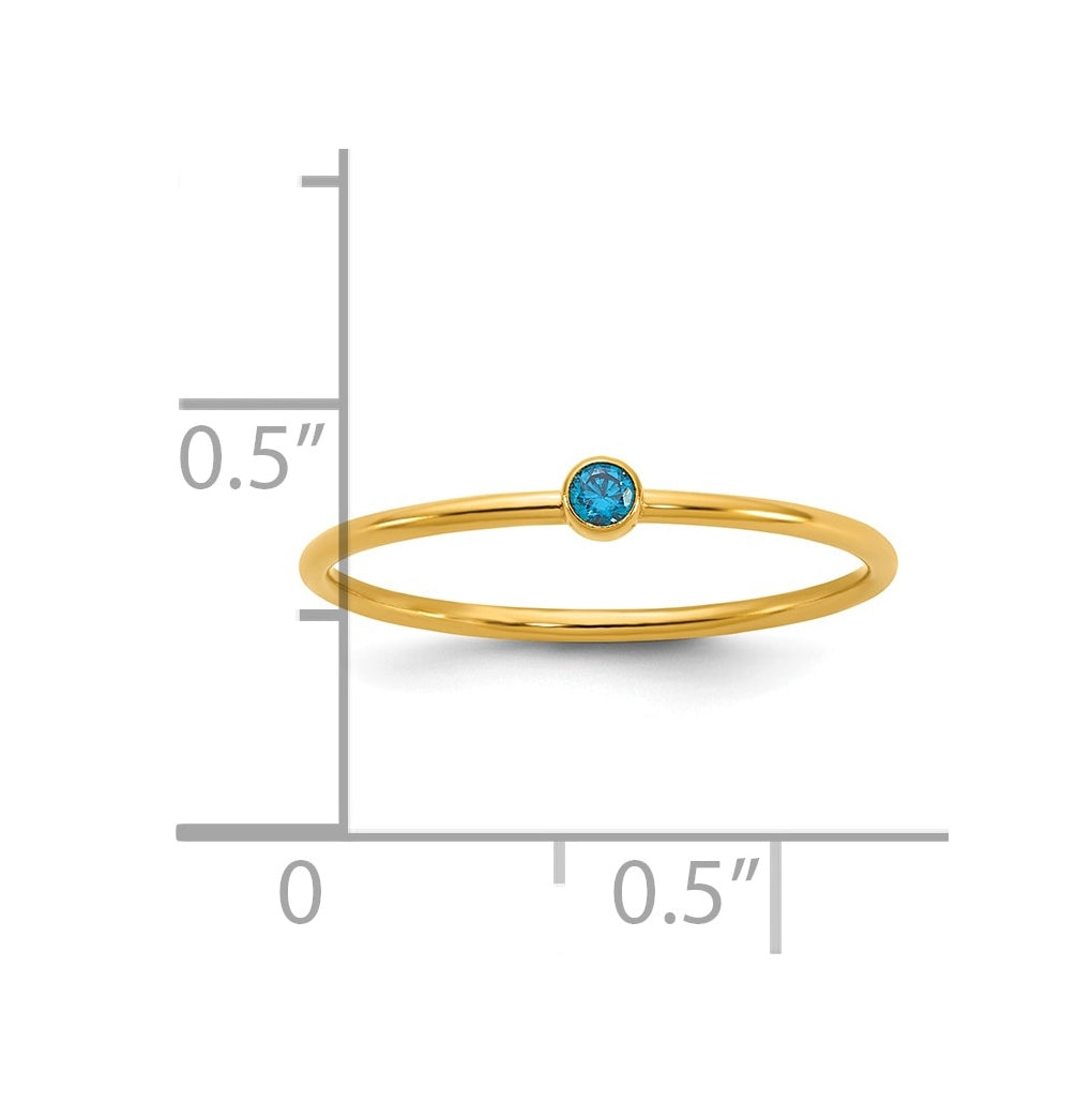 1/20 14K Gold Filled Bezel 1.0mm Stacking Ring