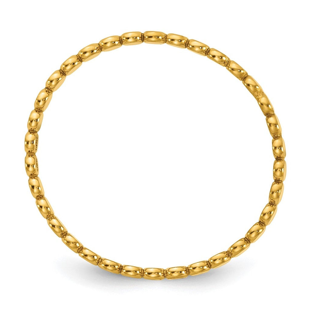 1/20 14K Gold Filled Flat Beaded 1.90mm Stacking Ring