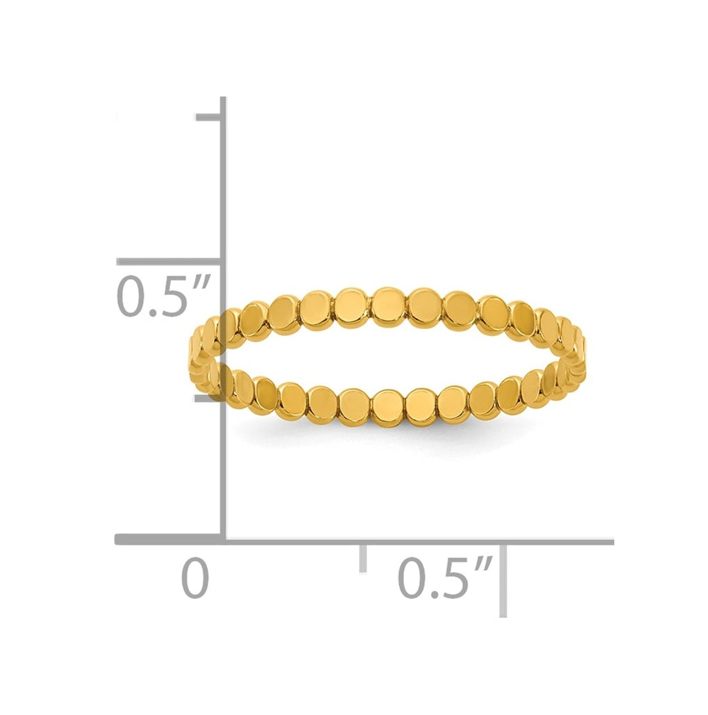 1/20 14K Gold Filled Flat Beaded 1.90mm Stacking Ring