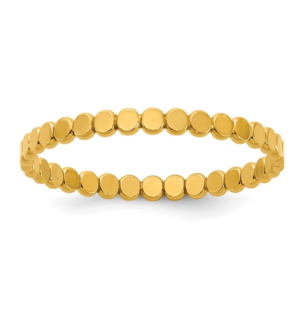 1/20 14K Gold Filled Flat Beaded 1.90mm Stacking Ring