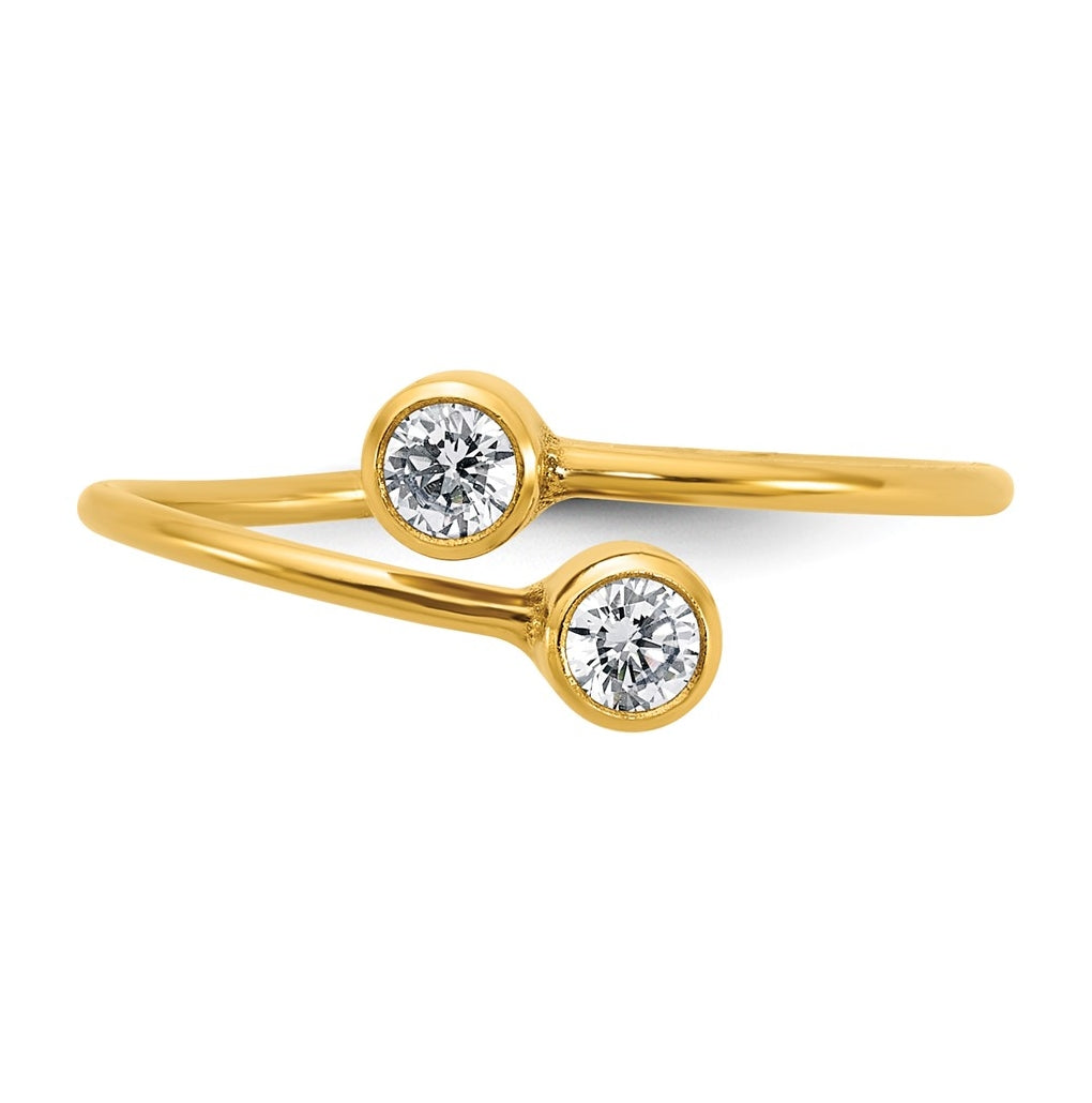 1/20 14K Gold Filled CZ 1.0mm Adjustable Ring