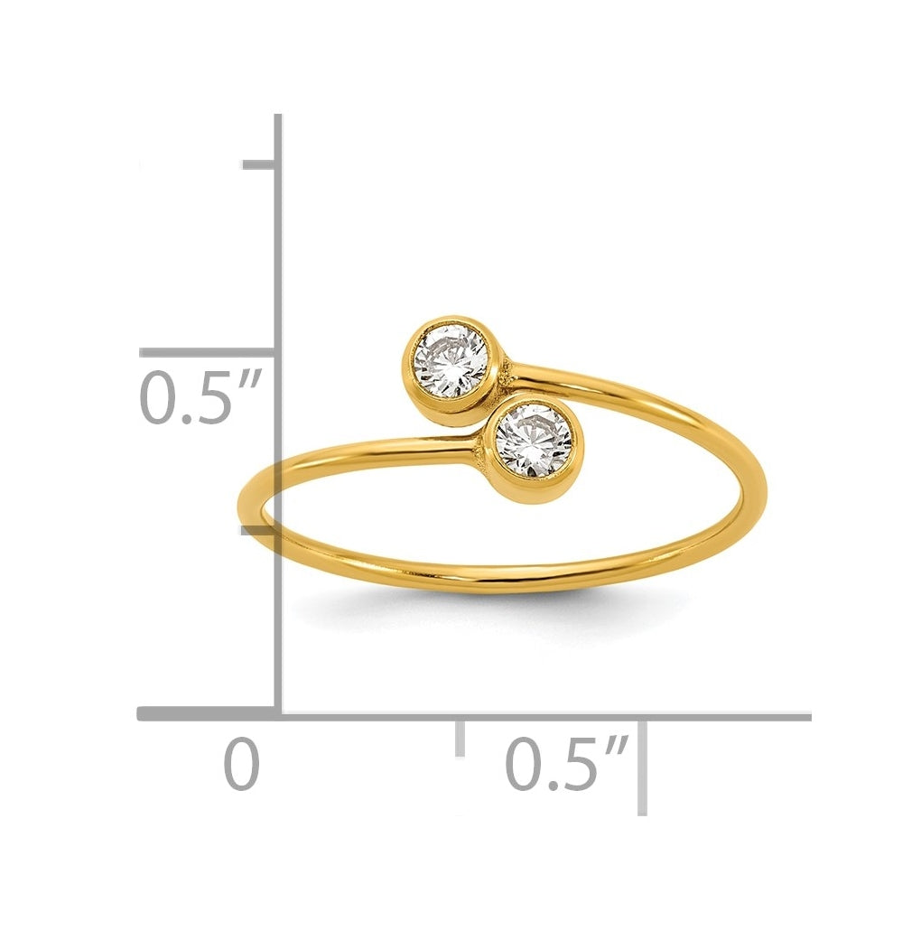 1/20 14K Gold Filled CZ 1.0mm Adjustable Ring