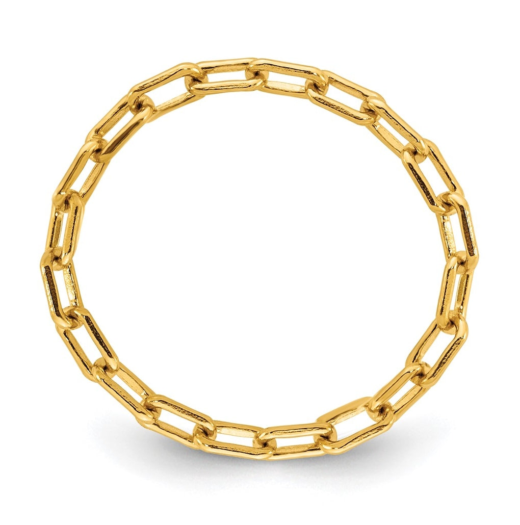 1/20 14K Gold Filled 2.40mm Paperclip Link Chain Ring-Size 5.75-6.75