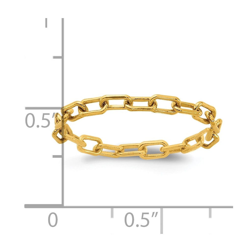 1/20 14K Gold Filled 2.40mm Paperclip Link Chain Ring-Size 6.75-7.75