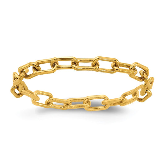 1/20 14K Gold Filled 2.40mm Paperclip Link Chain Ring-Size 8-9