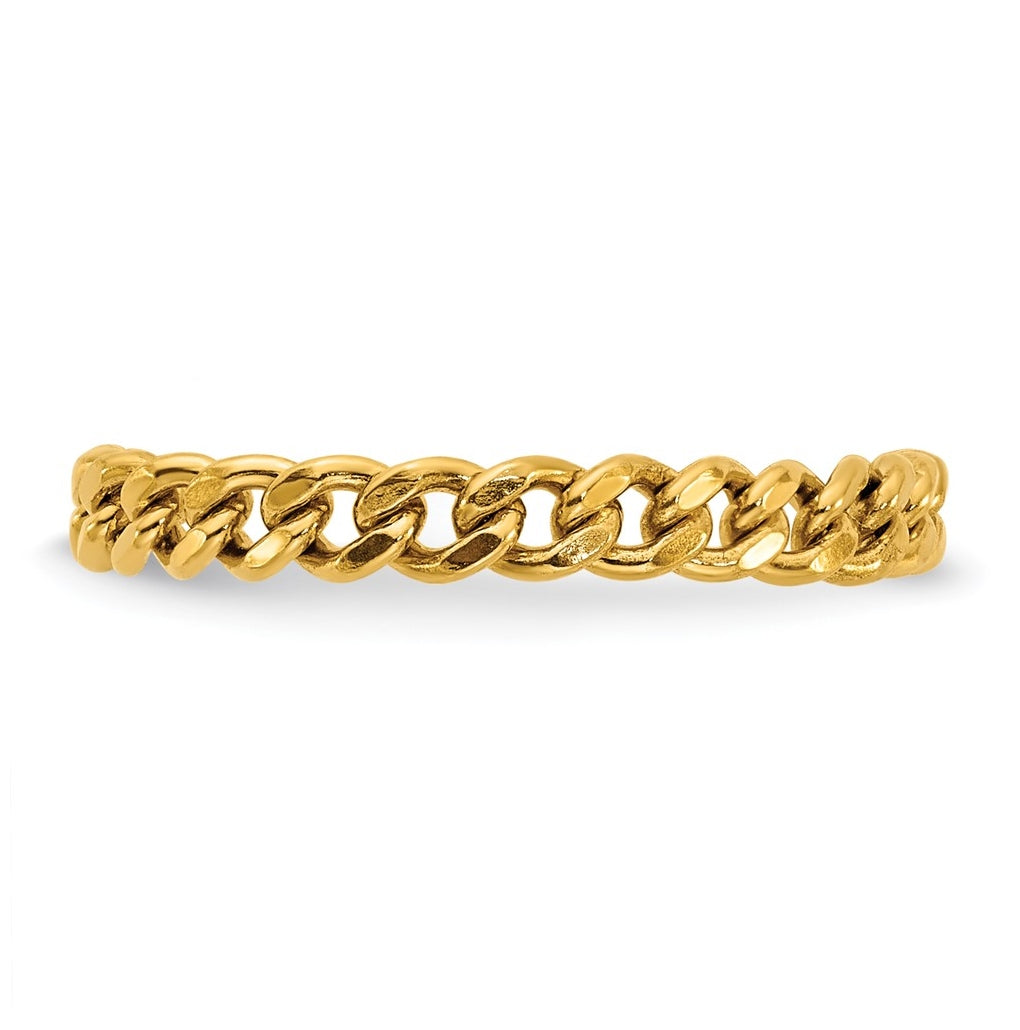 1/20 14K Gold Filled 2.90mm Curb Link Chain Ring-Size 6.5-7.5