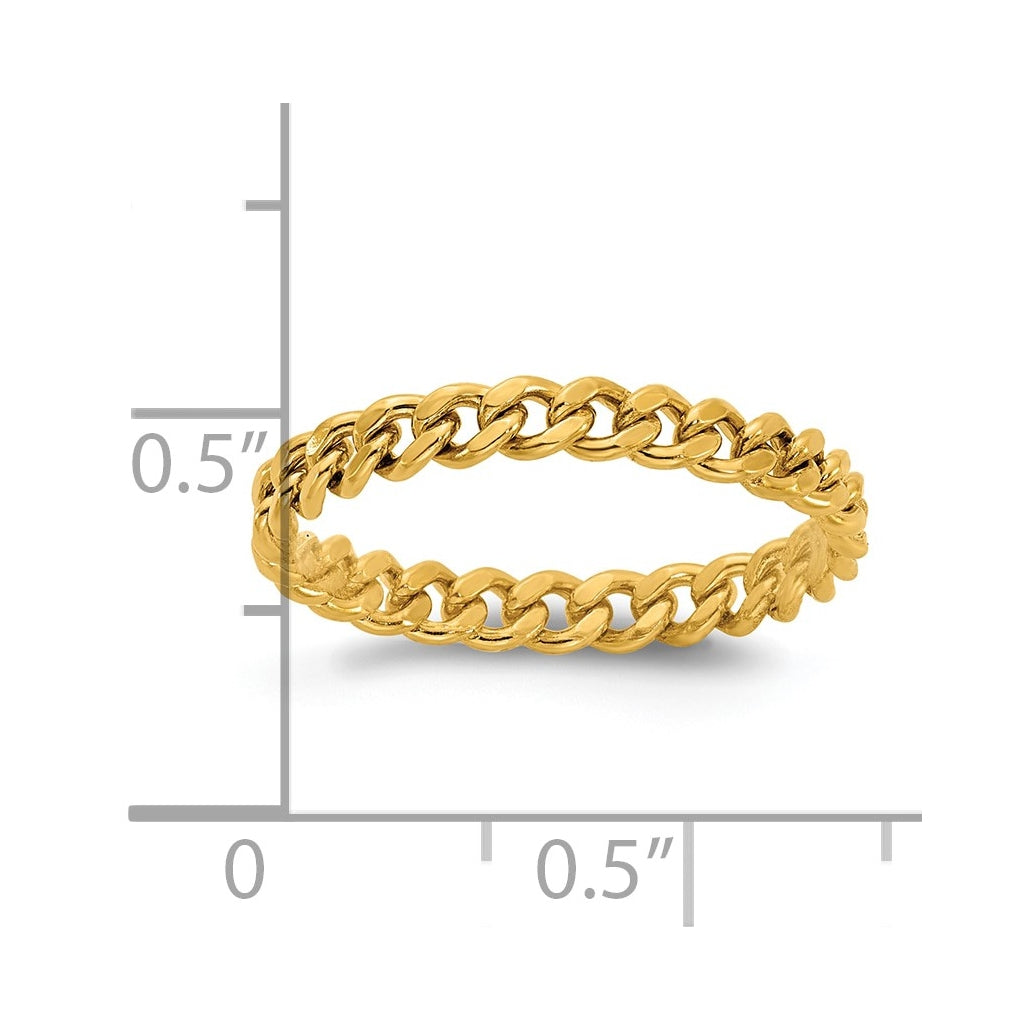 1/20 14K Gold Filled 2.90mm Curb Link Chain Ring-Size 6.5-7.5