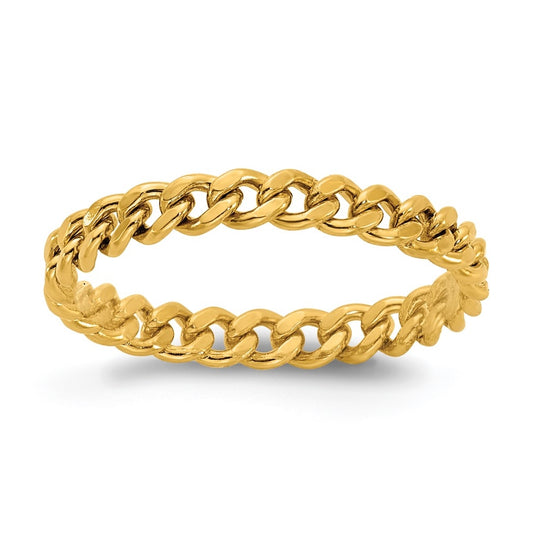 1/20 14K Gold Filled 2.90mm Curb Link Chain Ring-Size 6.5-7.5