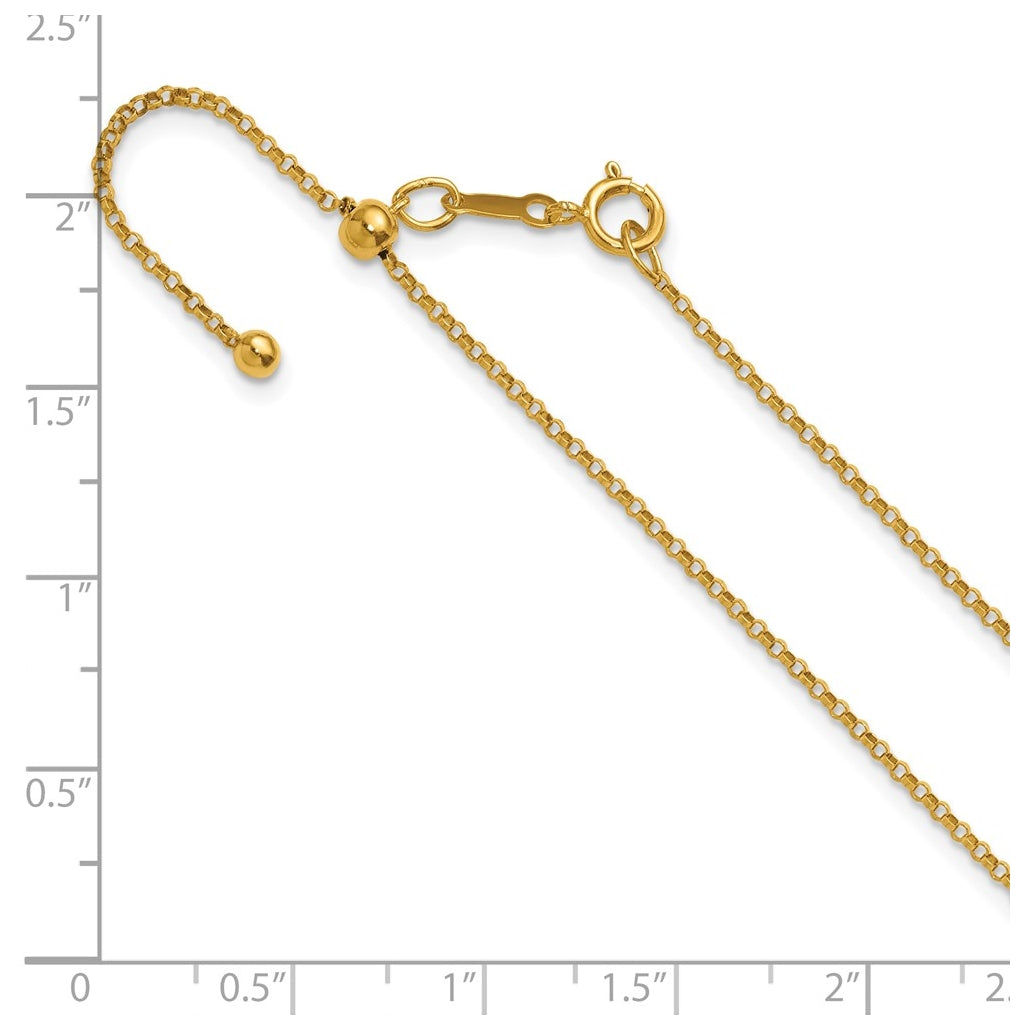 1/20 14K Gold Filled 1.30mm Adjustable Rolo 22in Chain