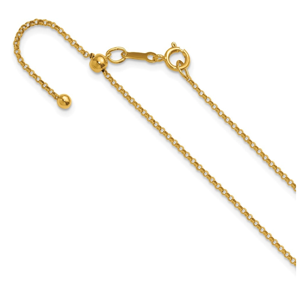 1/20 14K Gold Filled 1.30mm Adjustable Rolo 22in Chain