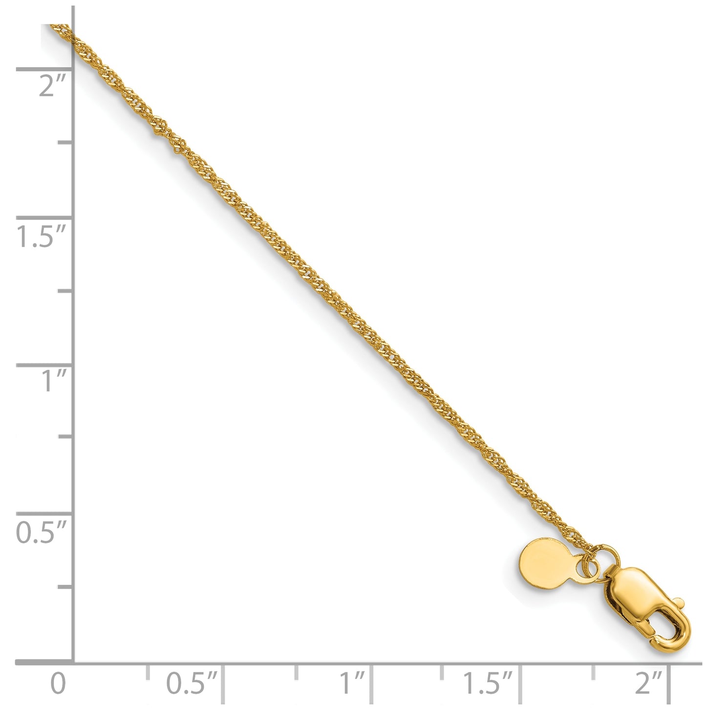 1/20 14K Gold Filled Singapore with Lobster Clasp Chain