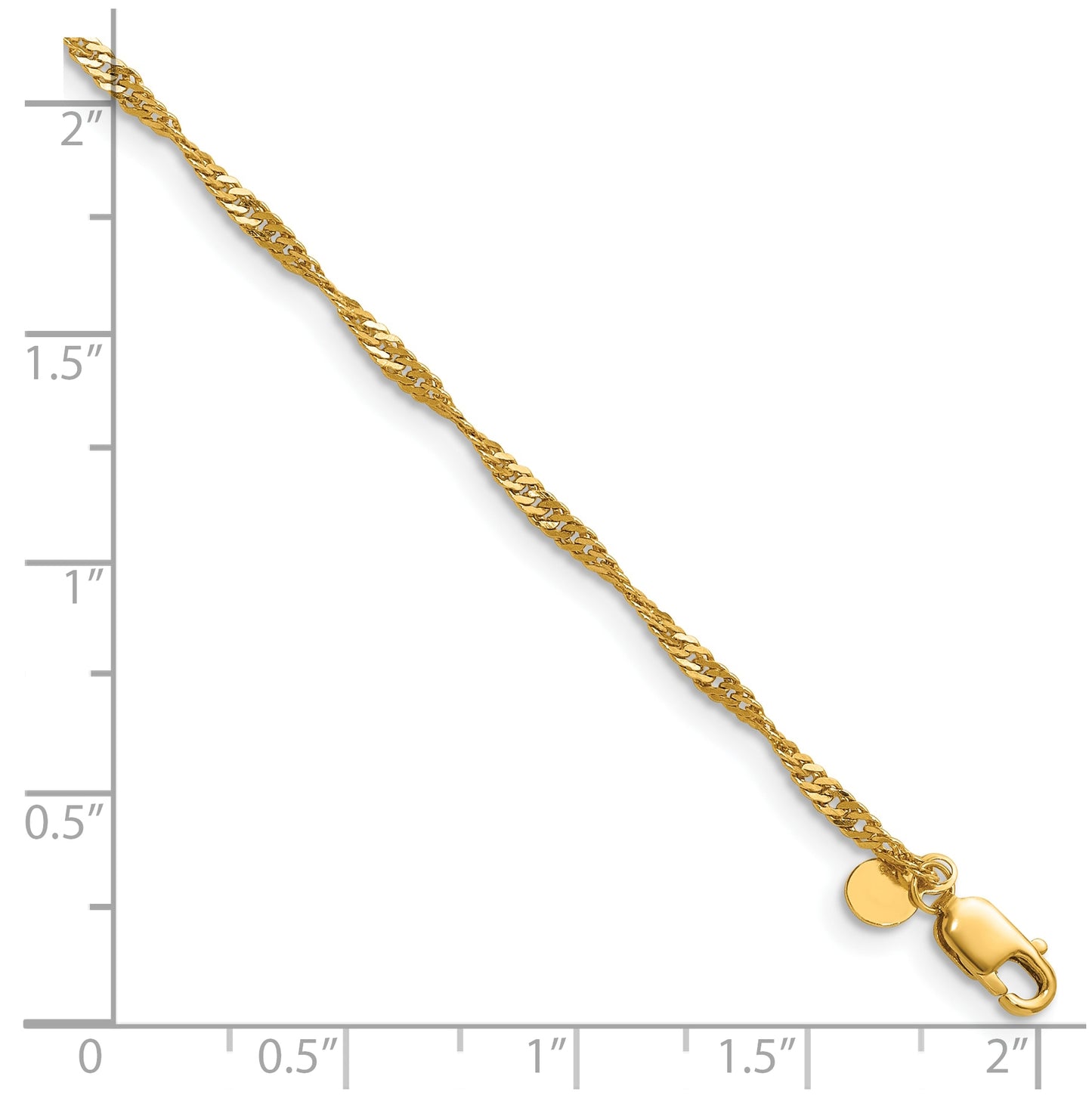 1/20 14K Gold Filled Singapore with Lobster Clasp Chain