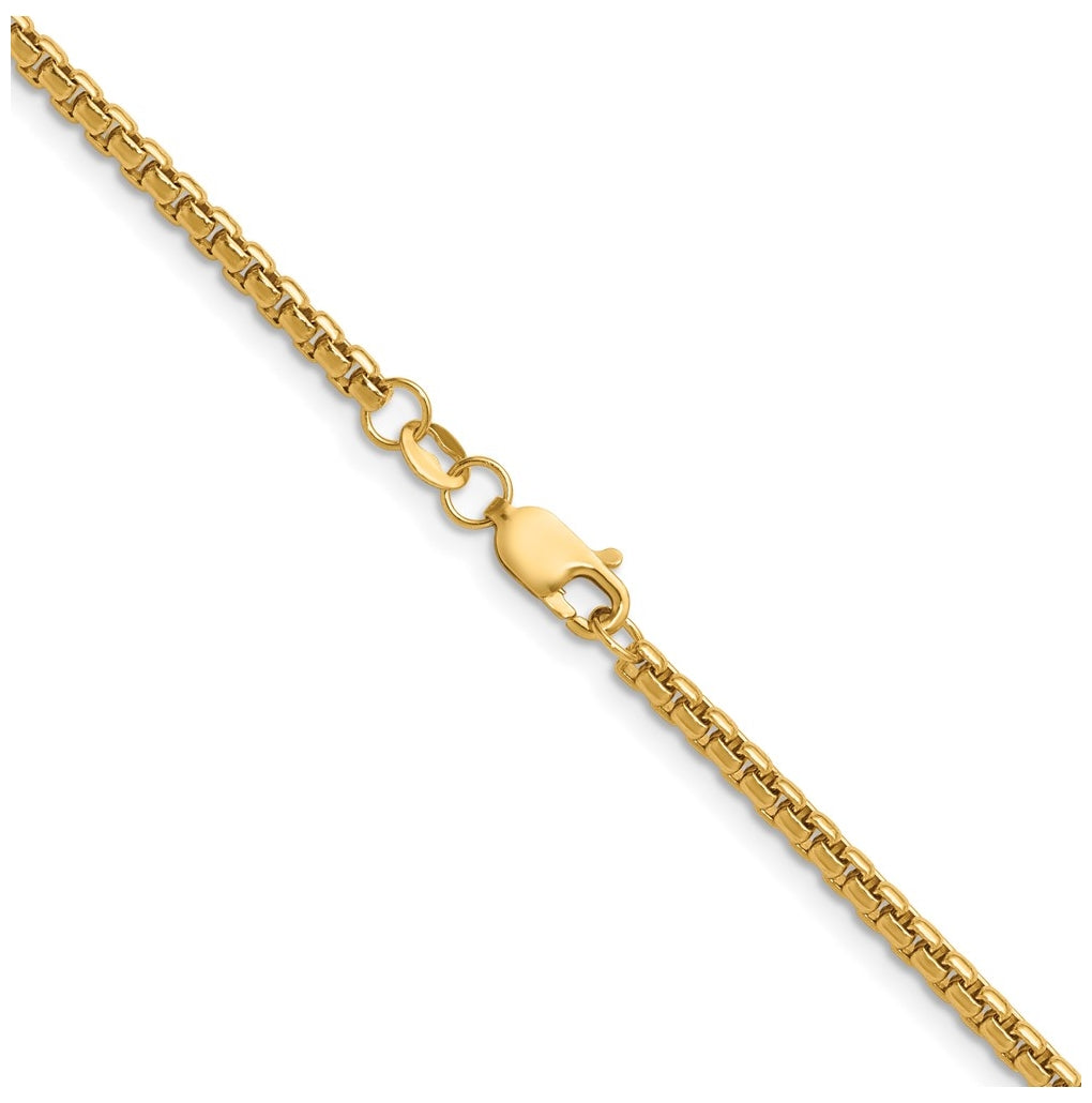1/20 14K Gold Filled Rnd Venetian Box w/Lobster Clasp Chain