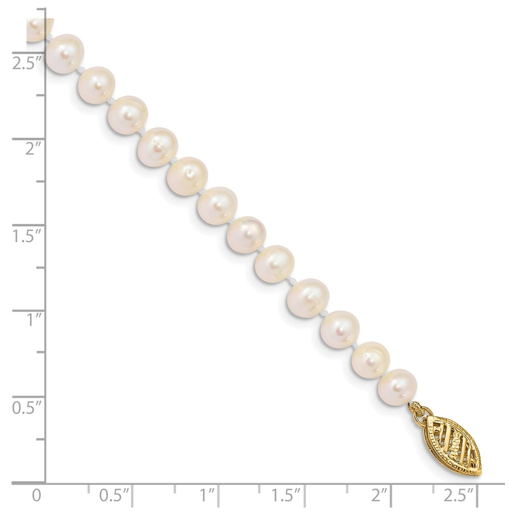 1/20 14K Gold Filled NearRound Freshwater Cultured Pearl Bracelet