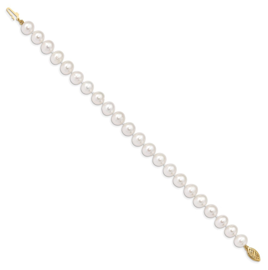 1/20 14K Gold Filled NearRound Freshwater Cultured Pearl Bracelet