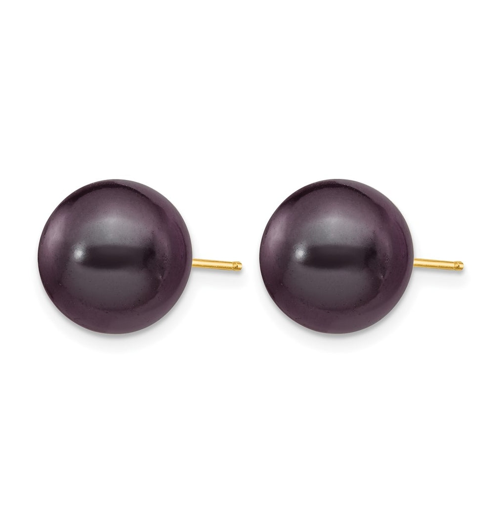 1/20 14K Gold Filled Round FWC Pearl Stud Post Earrings