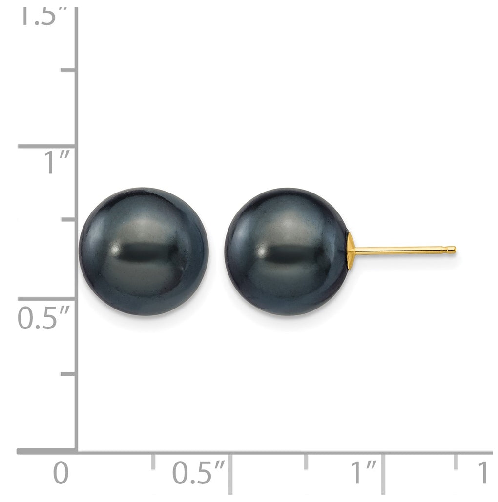 1/20 14K Gold Filled Round FWC Pearl Stud Post Earrings