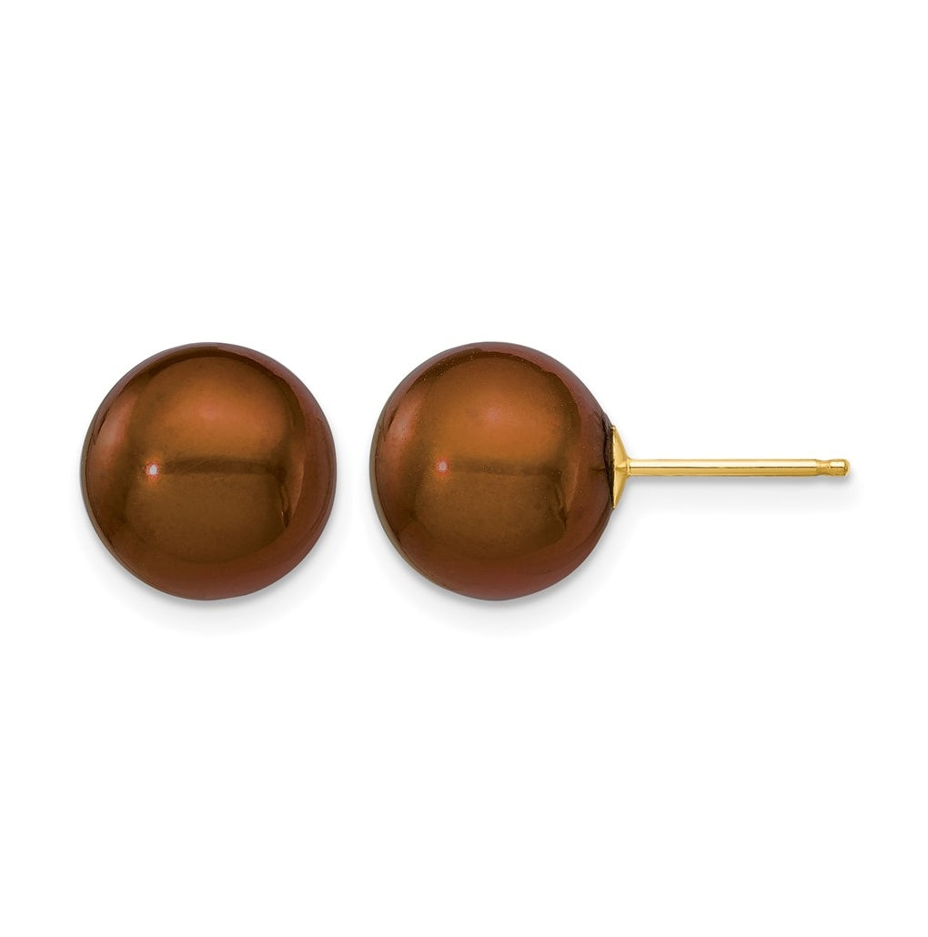 1/20 14K Gold Filled Round FWC Pearl Stud Post Earrings