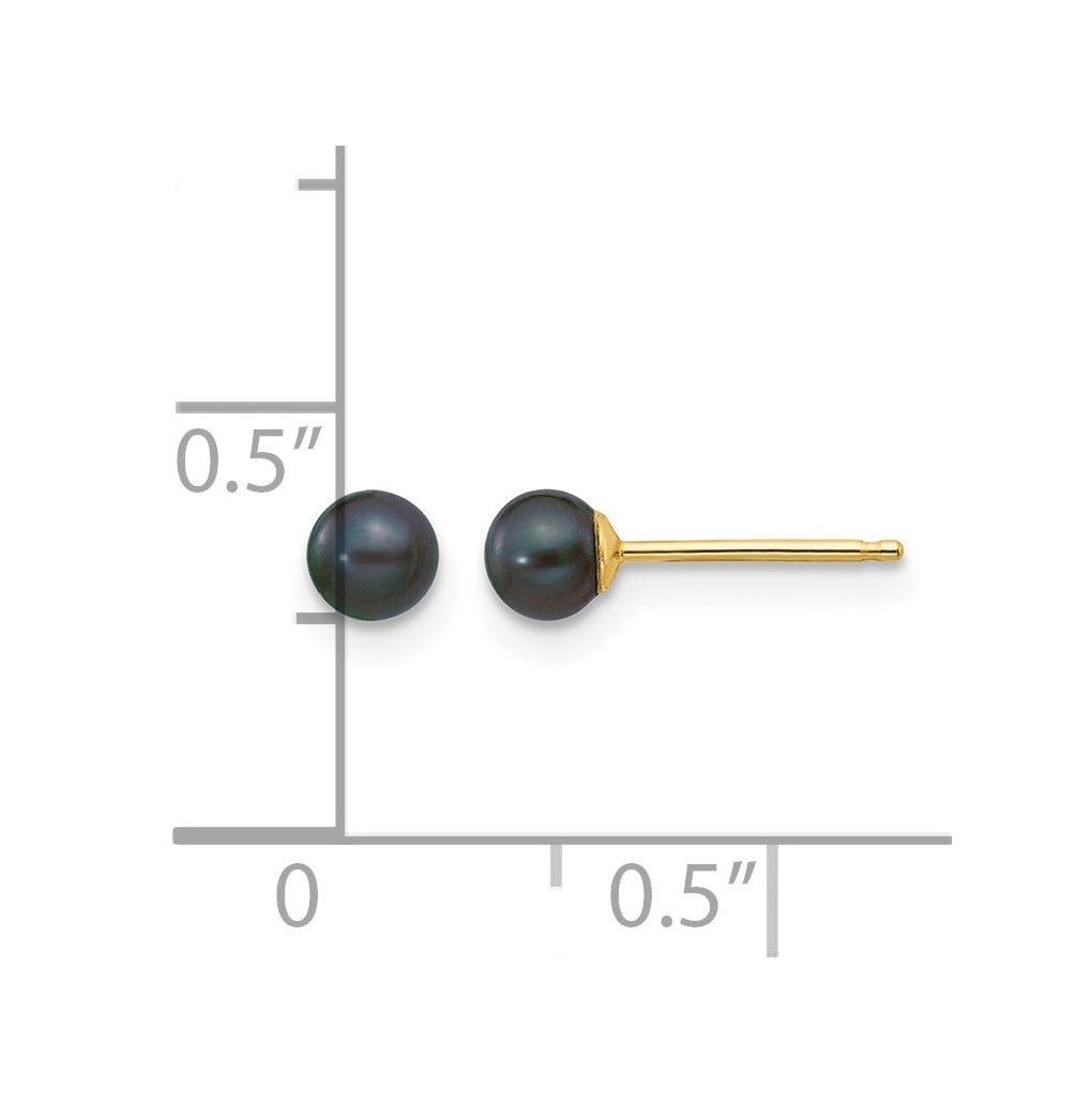 1/20 14K Gold Filled Round FWC Pearl Stud Post Earrings