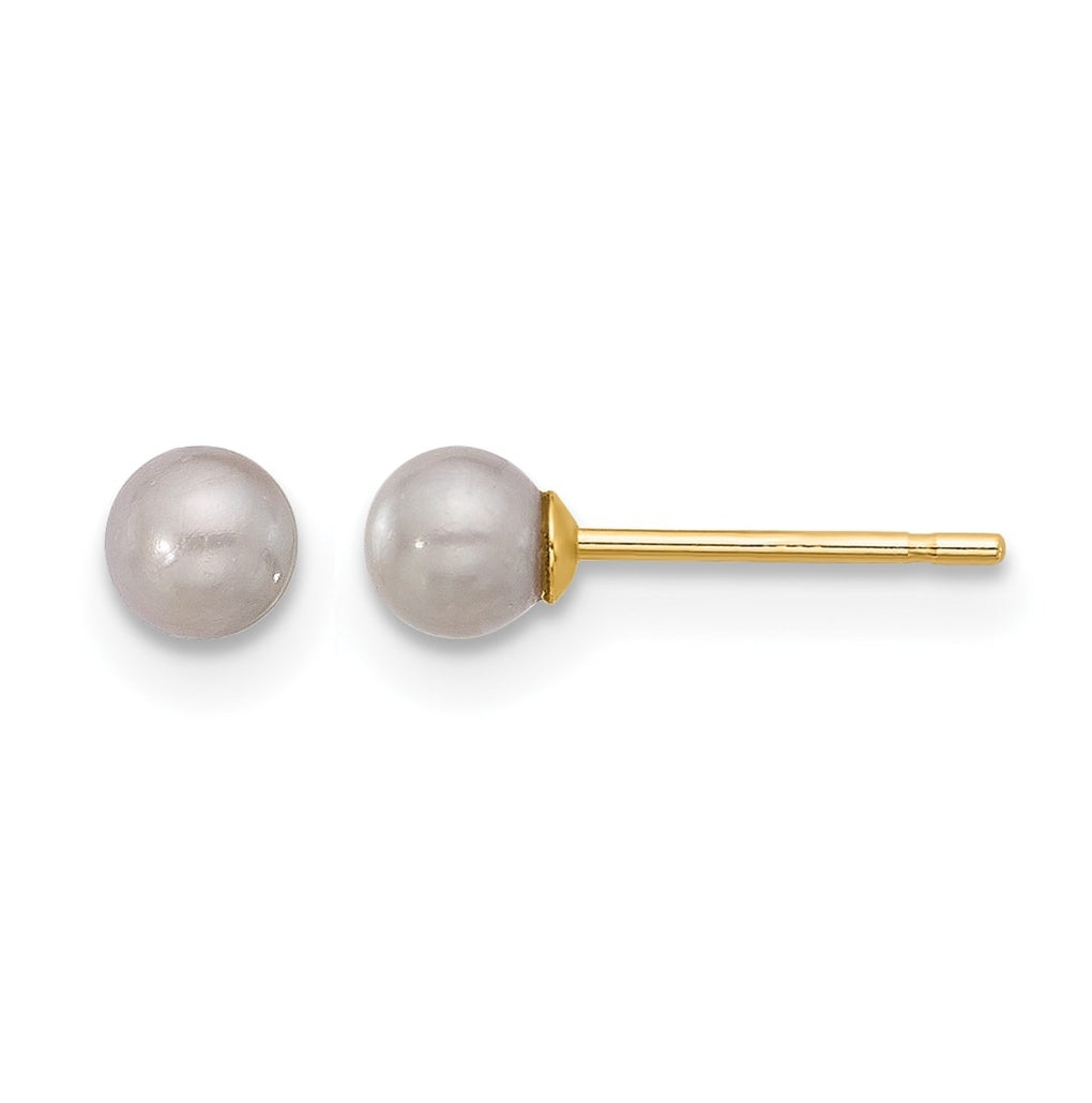1/20 14K Gold Filled Round FWC Pearl Stud Post Earrings