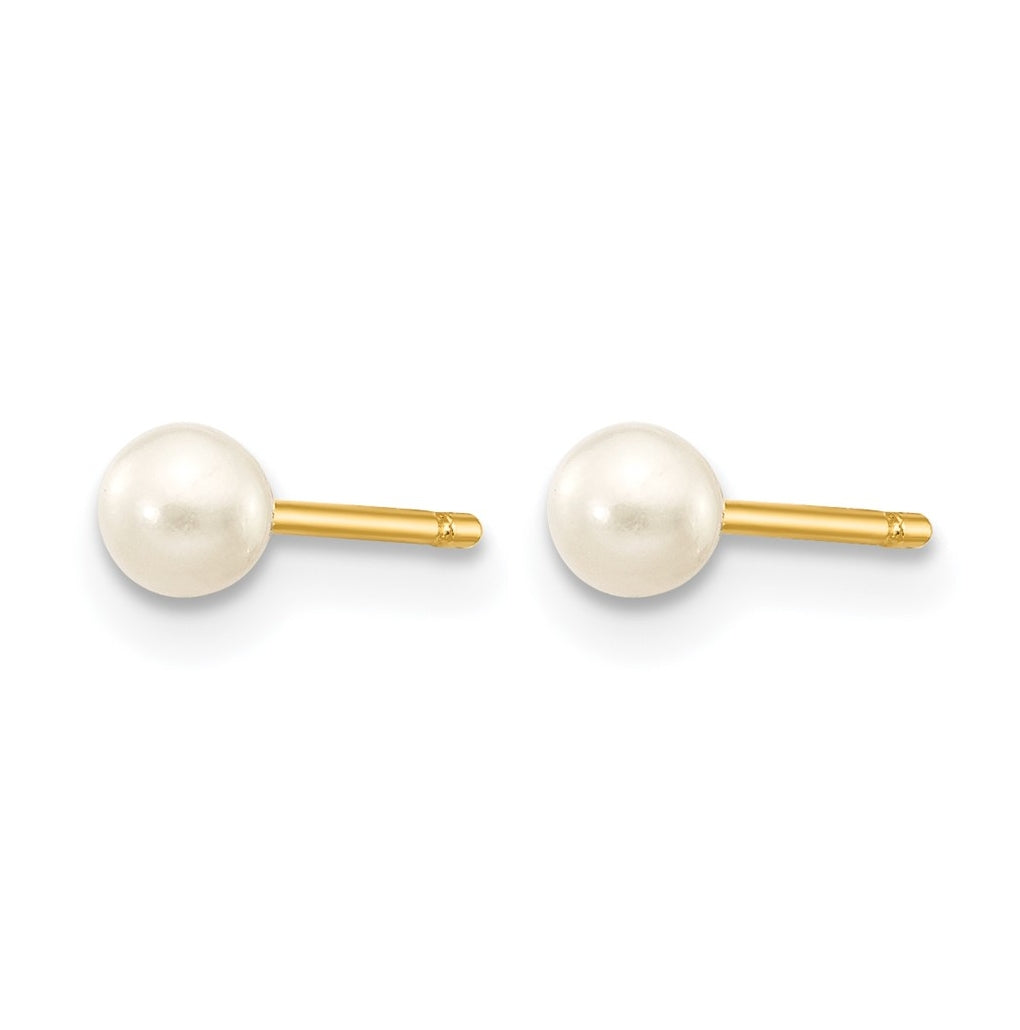 1/20 14K Gold Filled Round FWC Pearl Stud Post Earrings
