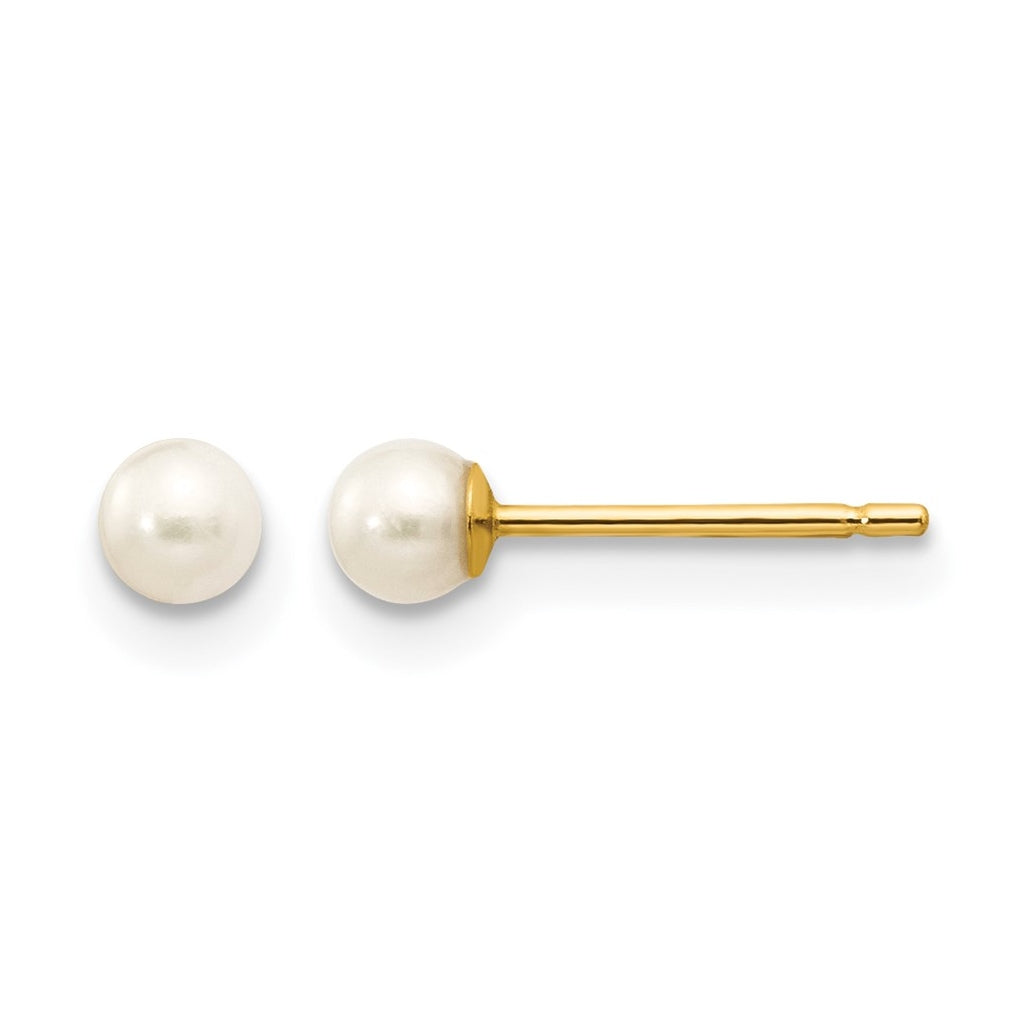 1/20 14K Gold Filled Round FWC Pearl Stud Post Earrings