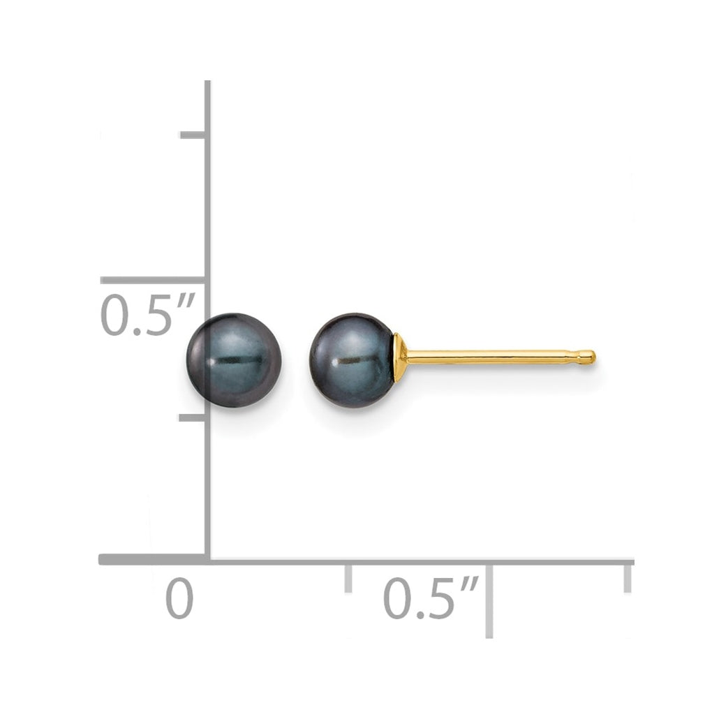 1/20 14K Gold Filled Round FWC Pearl Stud Post Earrings