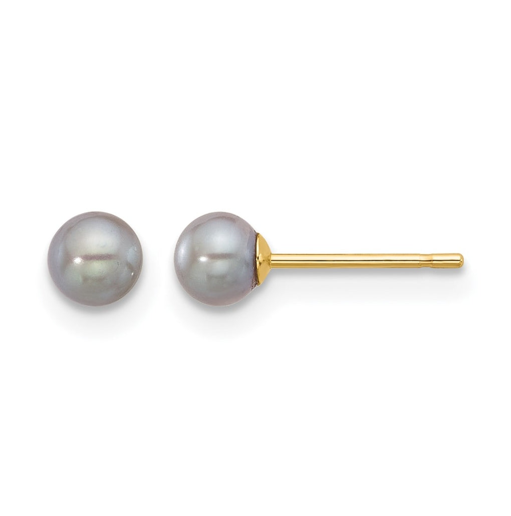 1/20 14K Gold Filled Round FWC Pearl Stud Post Earrings