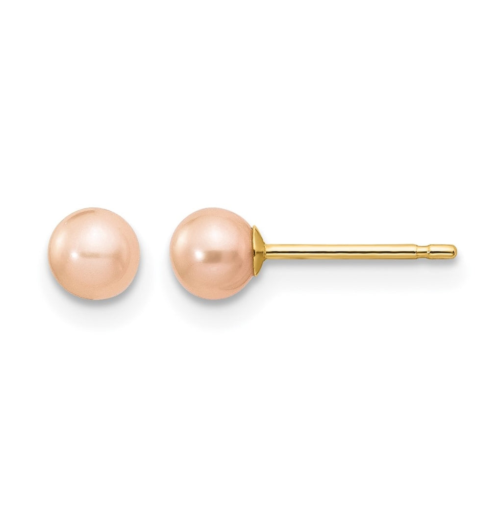 1/20 14K Gold Filled Round FWC Pearl Stud Post Earrings