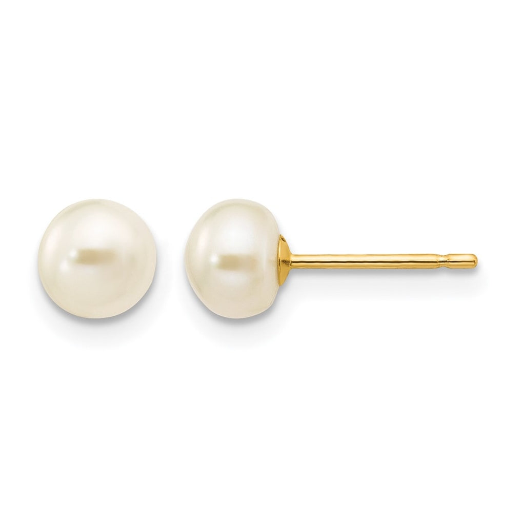 1/20 14K Gold Filled FWC Pearl Stud Post Earrings