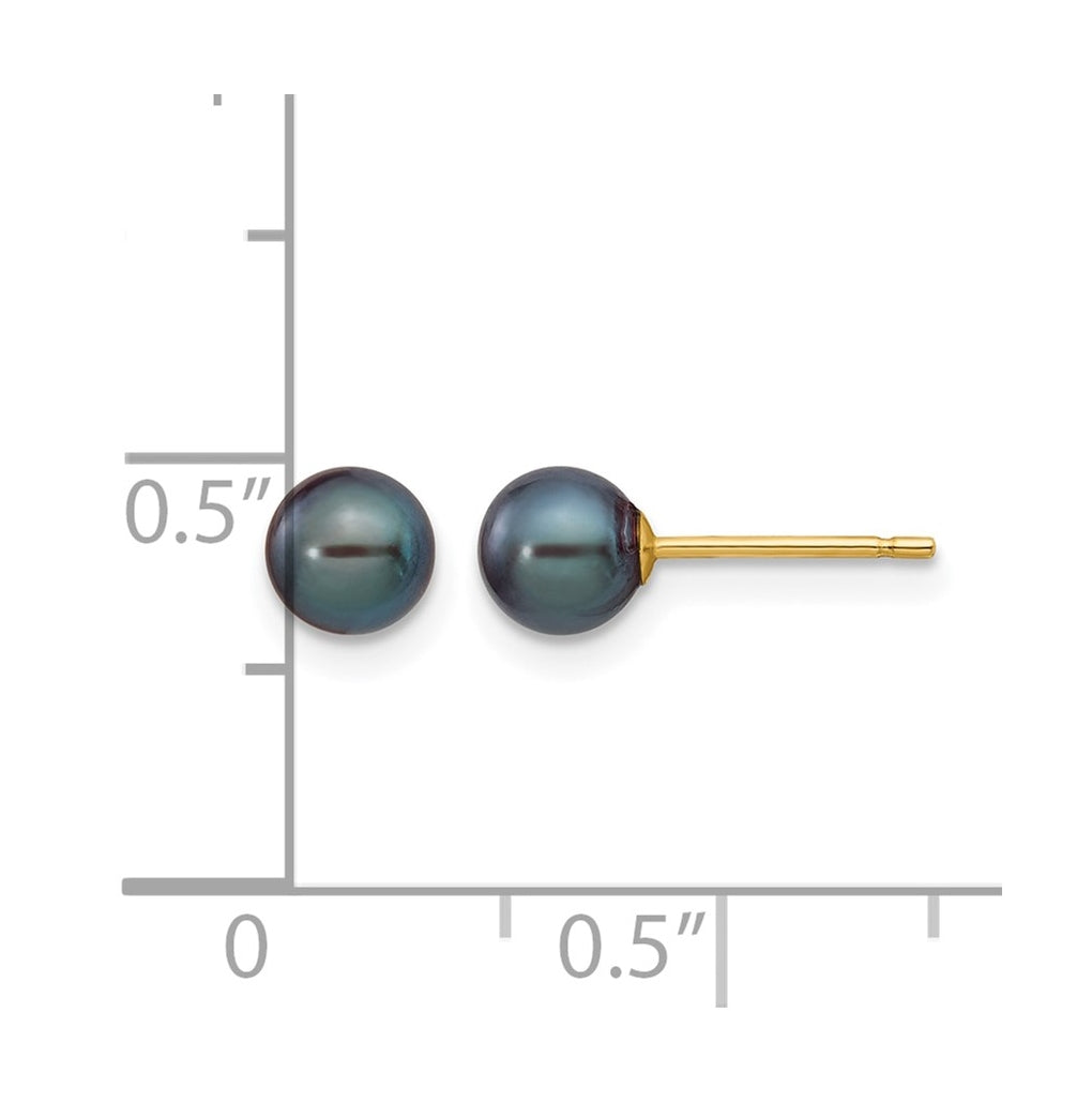 1/20 14K Gold Filled Round FWC Pearl Stud Post Earrings
