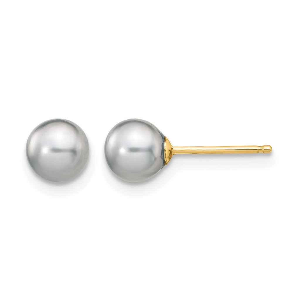 1/20 14K Gold Filled Round FWC Pearl Stud Post Earrings