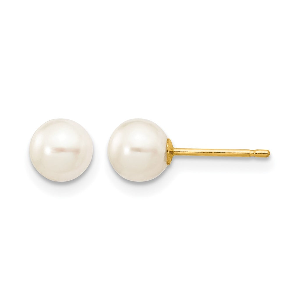 1/20 14K Gold Filled Round FWC Pearl Stud Post Earrings