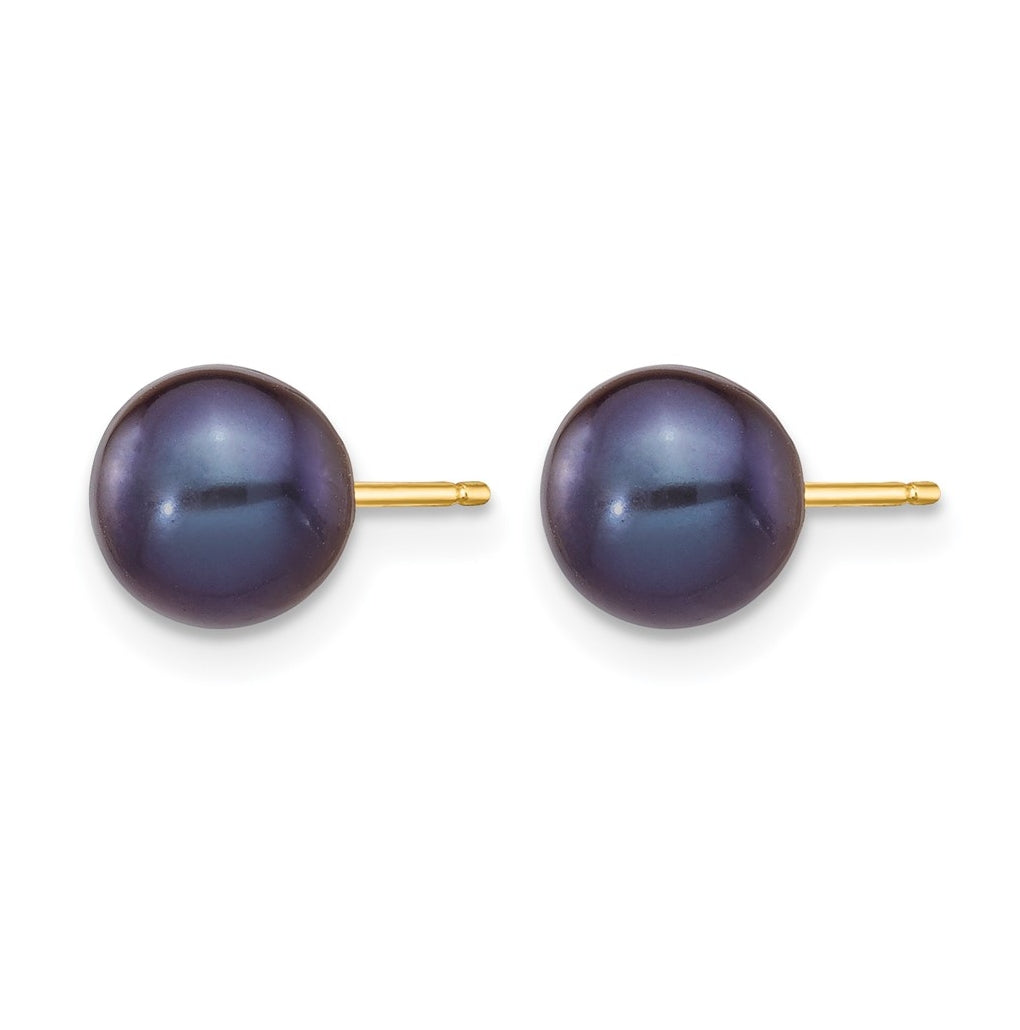 1/20 14K Gold Filled Round FWC Pearl Stud Post Earrings