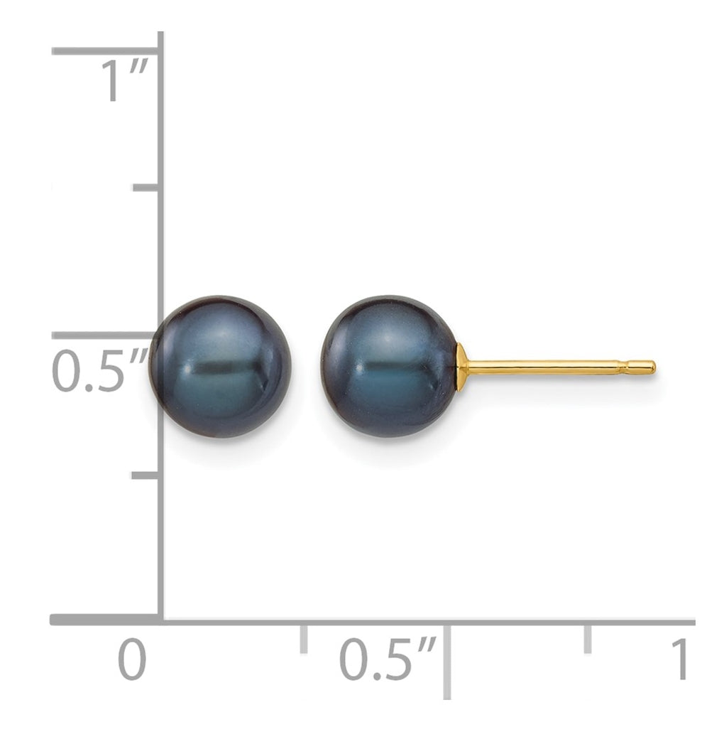 1/20 14K Gold Filled Round FWC Pearl Stud Post Earrings
