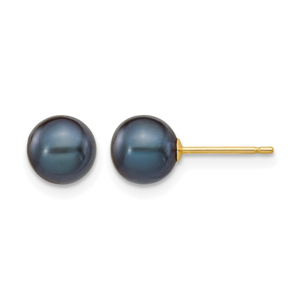 1/20 14K Gold Filled Round FWC Pearl Stud Post Earrings