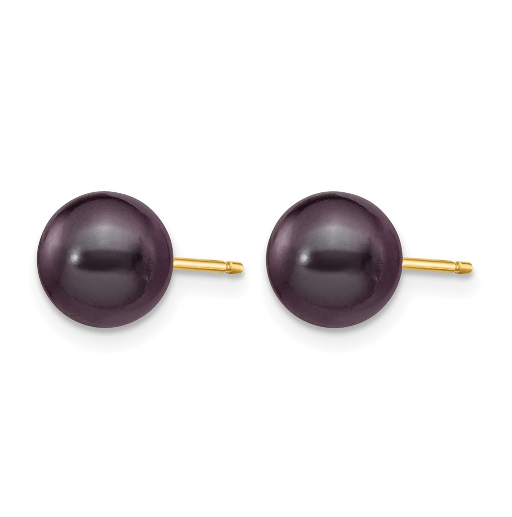 1/20 14K Gold Filled Round FWC Pearl Stud Post Earrings