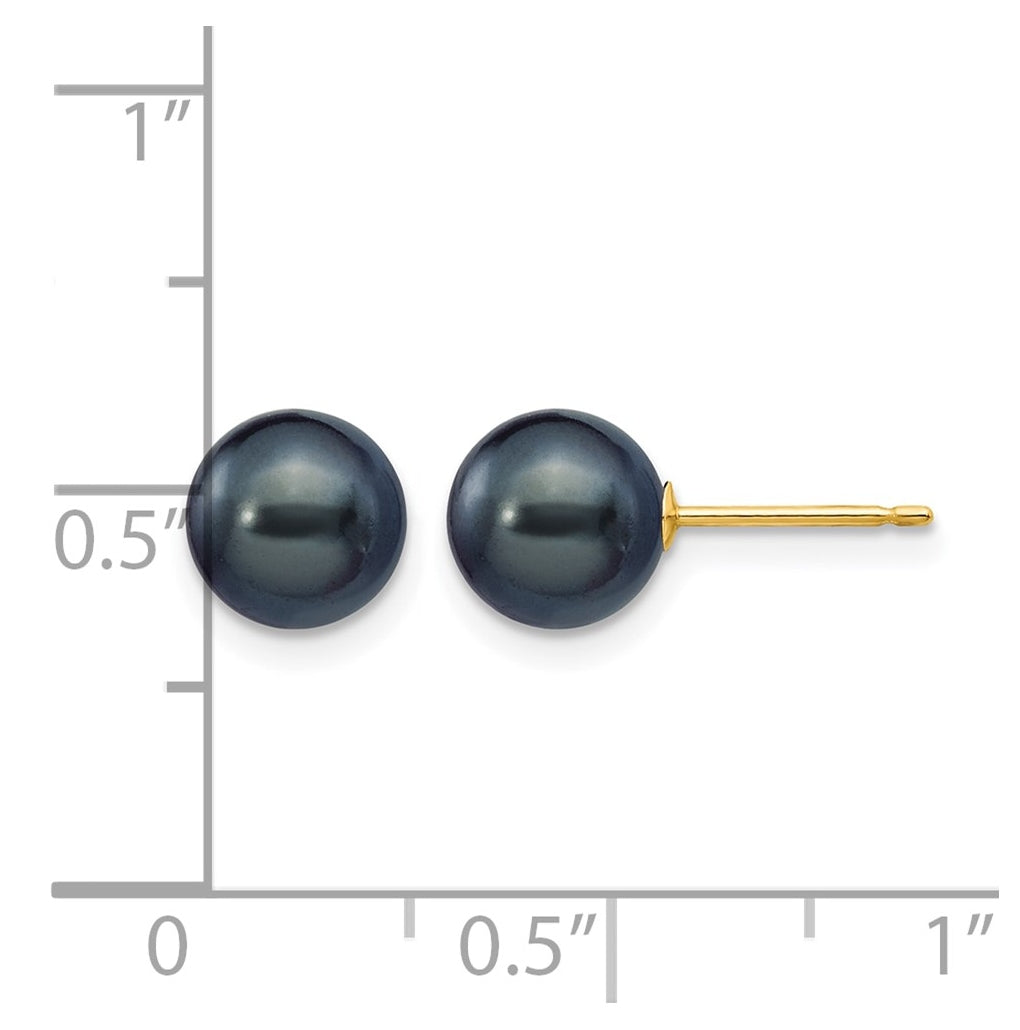 1/20 14K Gold Filled Round FWC Pearl Stud Post Earrings
